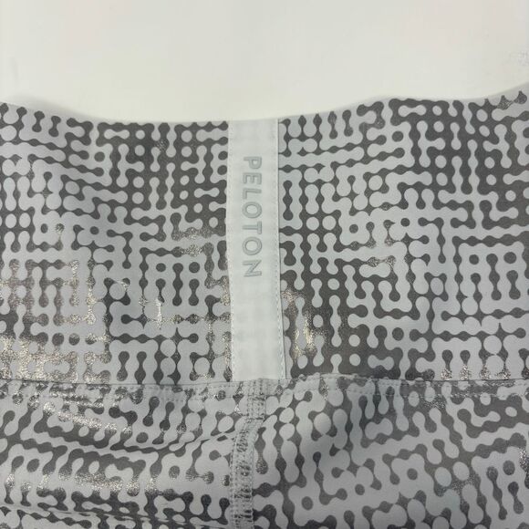 Peloton Leggings Womens Small White Wilver Metallic Workout Athletic‎ Tight - Picture 8 of 9